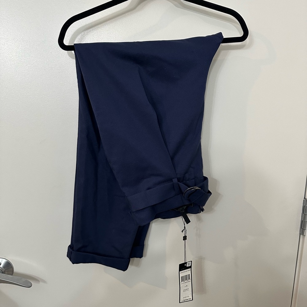 BCBG Navy Work Pants with Belt